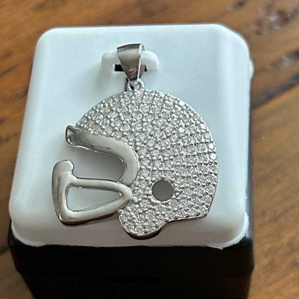 Luxury Moissanite‎ Diamond Football Helmet Pendant
